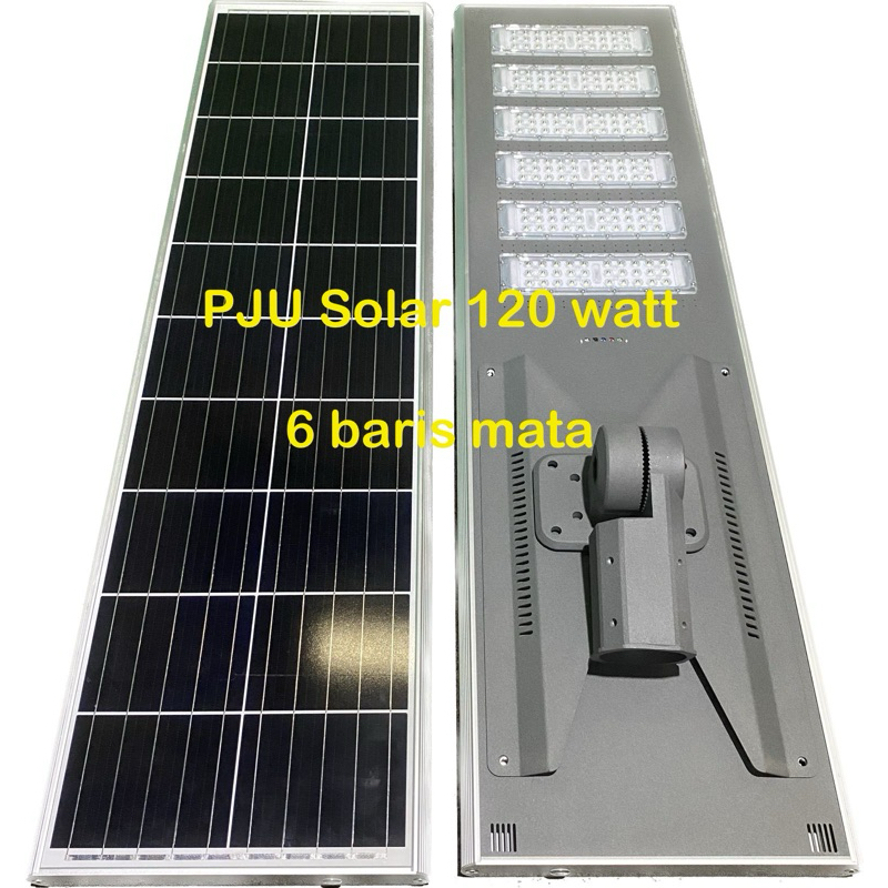 lampu jalan PJU solar 120 watt 120w 6 baris mata / lampu PJU solar LED 120 watt panel besar