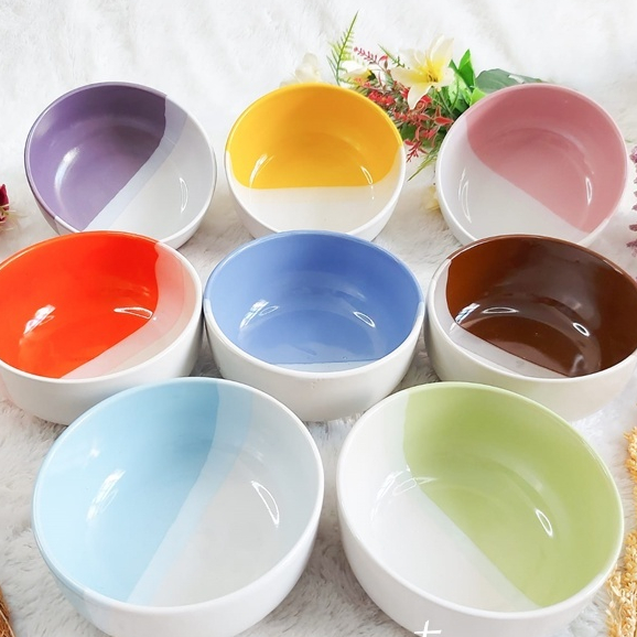 Mangkok Keramik Warna - Mangkok Cantik Keramik - Mangkok Sup