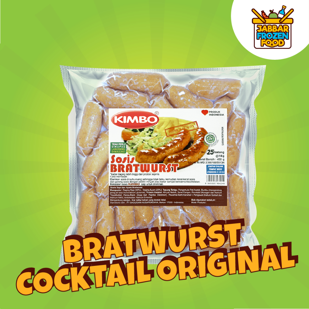 

KIMBO Bratwurst Cocktail Original 450gr Isi 25pcs