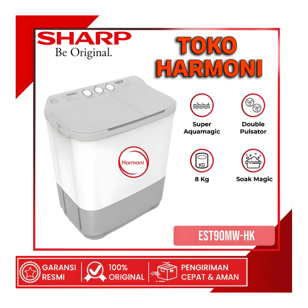 MESIN CUCI SHARP 2 TABUNG 9KG MESIN CUCI SHARP 9KG 2 TABUNG