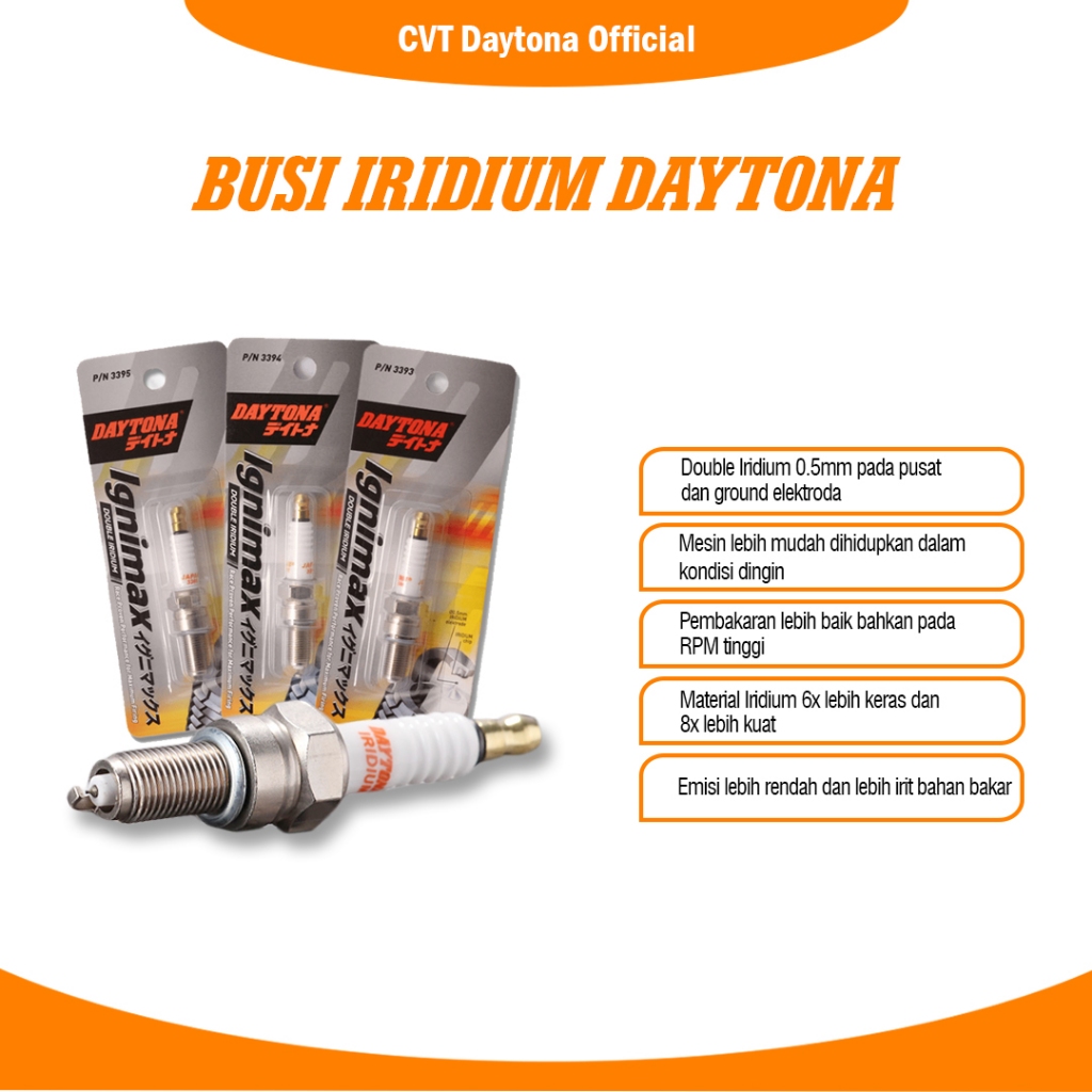 Busi Iridium Daytona Mio Vario GLPro Thunder SupraX125 Blade CS1 Scoopy Revo Kirana Beat Spacy Verza
