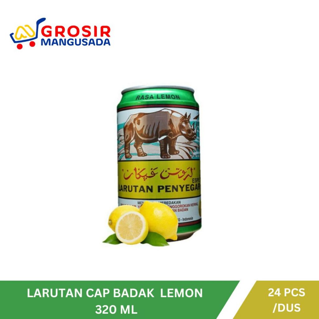 

Hemat Larutan Penyegar Cap Badak Rasa Lemon 320ml Harga Grosir - 6 pcs