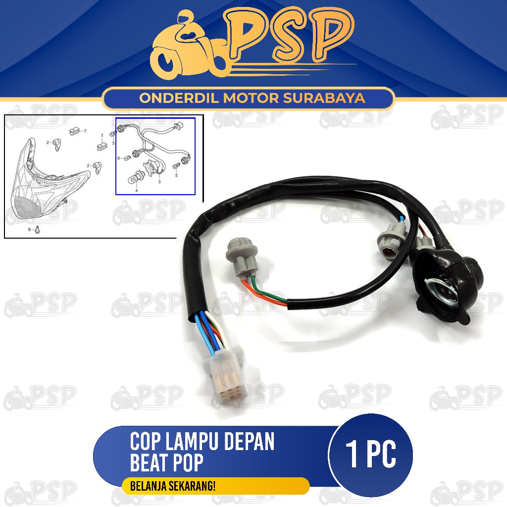 Cop Lampu Depan Beat Pop - Pitingan Fitting Fiting Piting Socket Soket Dop Depan Honda Beat Pop eSP