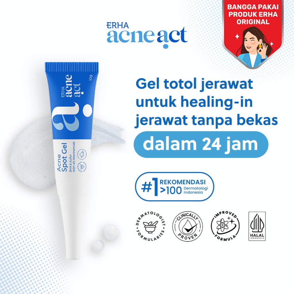 ERHA Acneact Acne Spot Gel BHA & Sulfur 10g - Obat Totol Jerawat