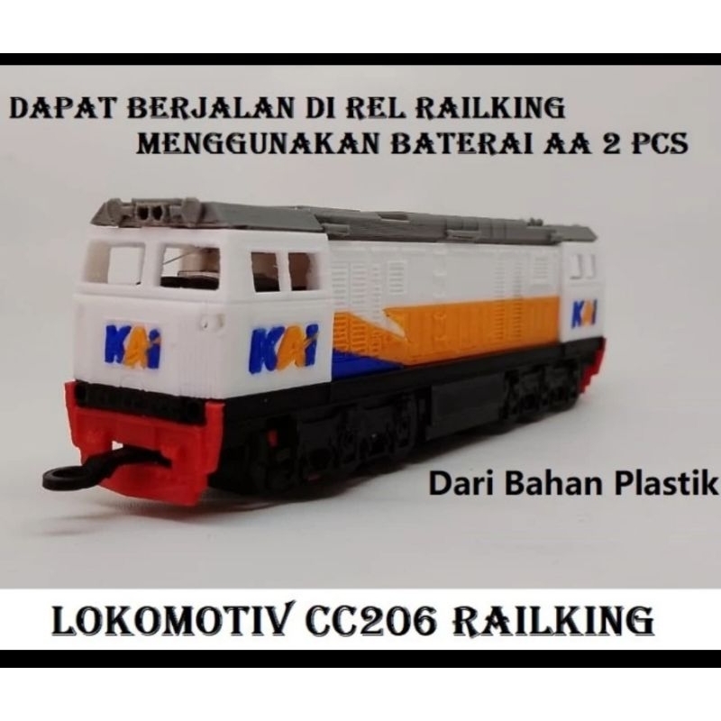 Mainan Lokomotif Kereta Api KAI CC 206 Railking Costum
