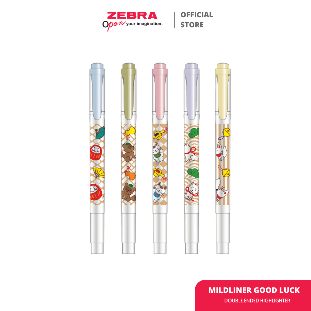 

ZEBRA Mildliner Goodluck Highlighter Stabilo Dual Tip Water Based Marker Spidol Warna
