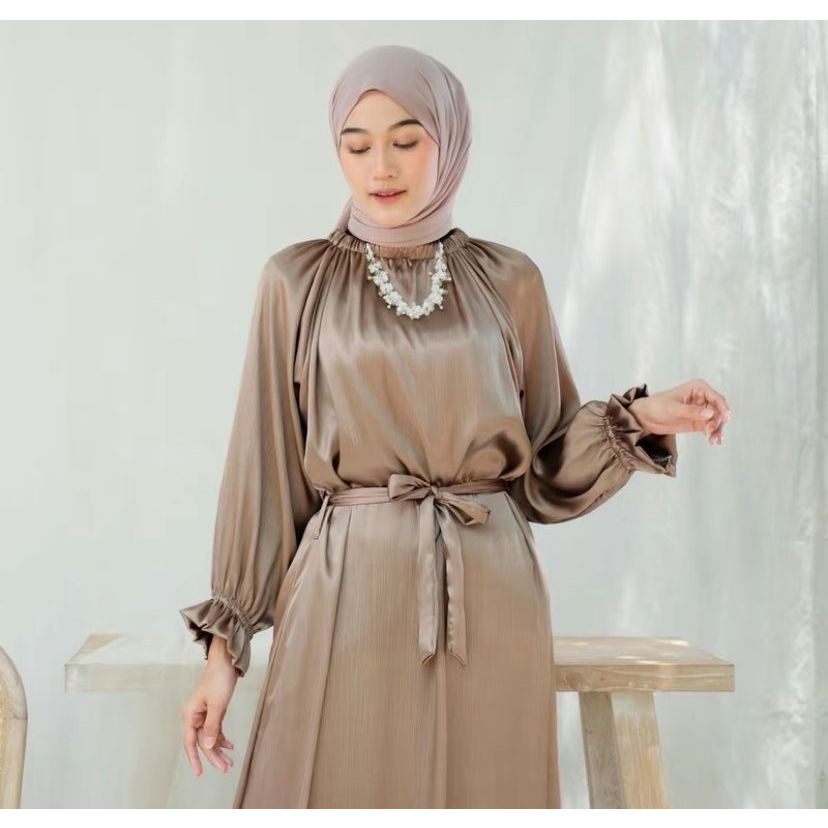 [FREE EMAS] LUNA DRESS Gamis shimer silk premium Gamis bahan silk Premium Gamis silk jumbo Gamis jum