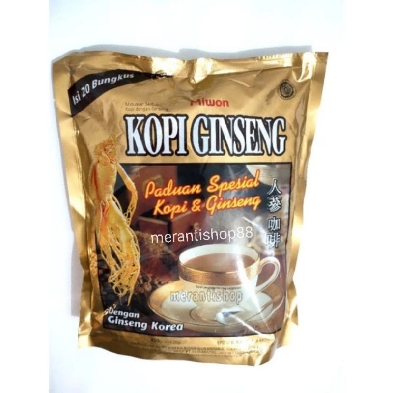 

KOPI GINSENG KOREA 20 SACHET 400 GRAM COFFEE MIWON