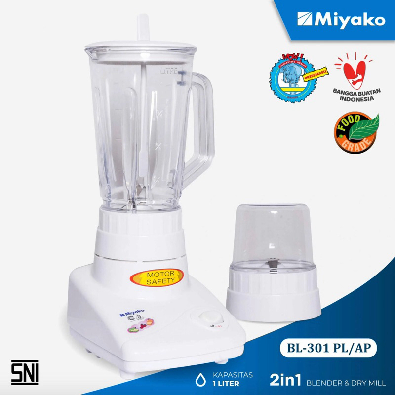 BLENDER & CHOPPER MIYAKO BL-301 PLASTIK ANTI PECAH