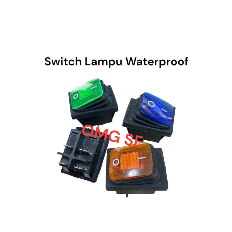 switch saklar 4pin kaki on-off 20A waterproof anti air