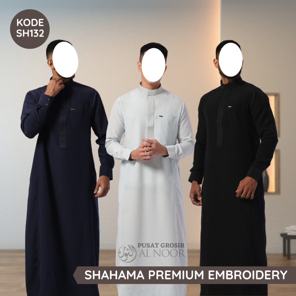 Jubah Saudi | Gamis Pria | Shahama Premium Embroidery SH132 - Pusat Grosir Alnoor