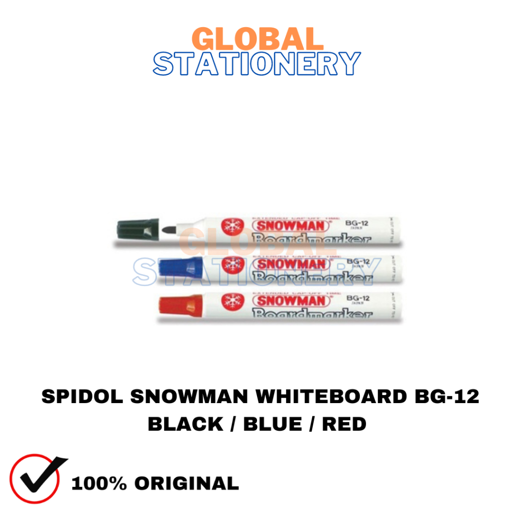 

SPIDOL SNOWMAN WHITE BOARD PAPAN TULIS BG-12 BG 12 HITAM MERAH BIRU