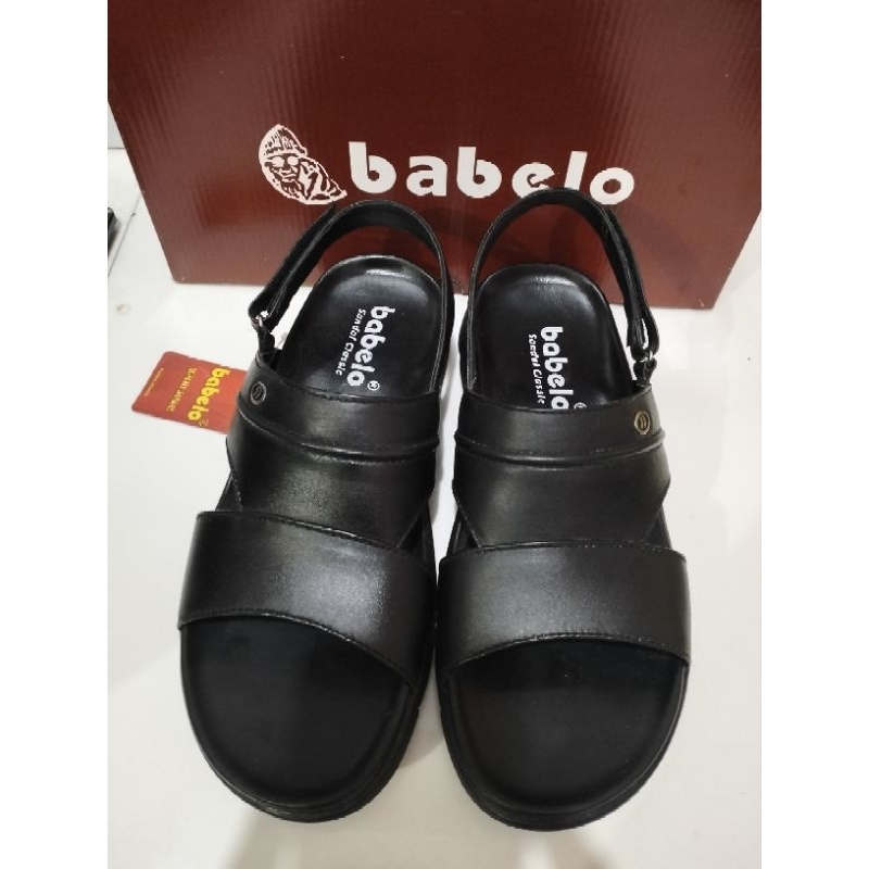 Sendal Pria Kulit Asli babelo 9902 tali belakang
