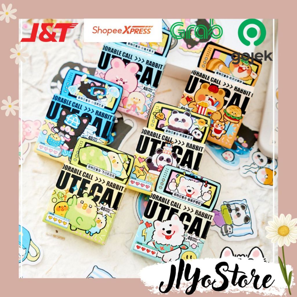 

58pcs Stiker Sticker Bujo Journal Jurnal Scrapbook Planner Diary Kartun Aesthetic Lucu DIY Deco