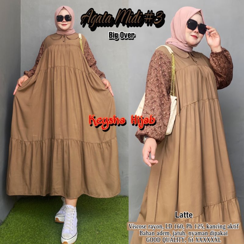 RESTOK ATASAN WANITA Ld:160 AGATA MIDI#3 BIG OVER JUMBO BAHAN RAYON VISCOSE GOOD QUALITY FIT TO 6XL 
