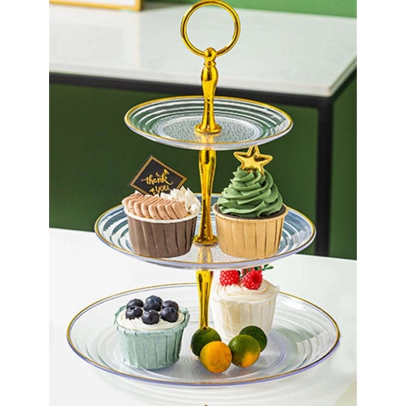 One Two Cups Rak Makan Kue Buah Cake Plate Stand Display (Tersedia pilihan)