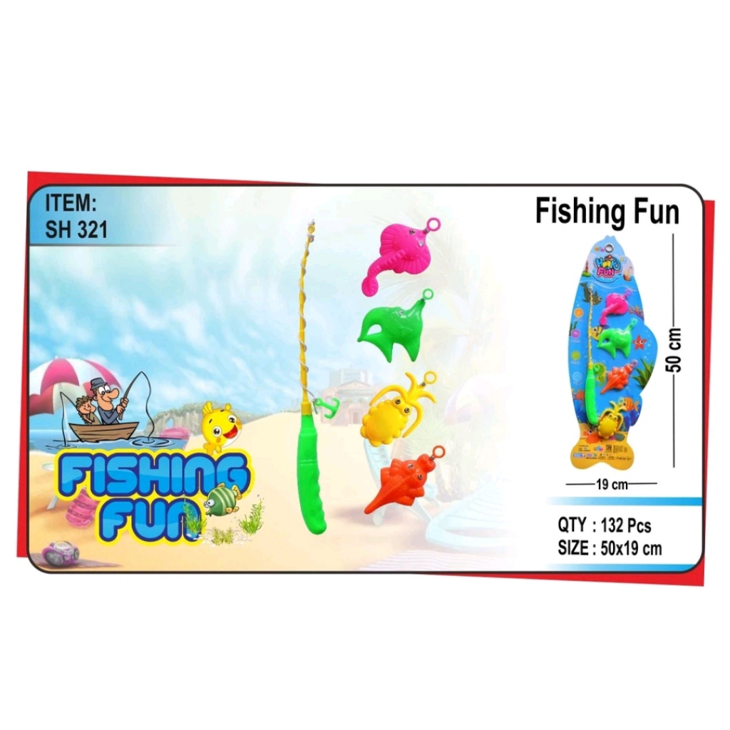 MAINAN ANAK PANCINGAN MAGNET ISI 4 IKAN - FISHING GAME SH 321