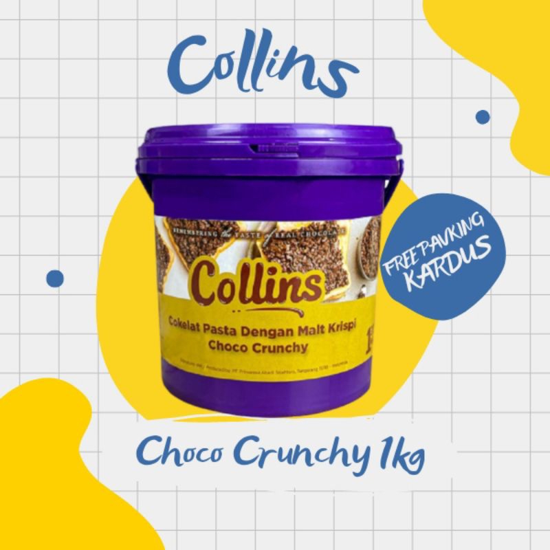 

Collins Choco Cruncy 1kg / Collins coklat 1 kg / Collins Crunchy / Coklat Crunchy / Selai roti bakar / Selai roti / Selai isian roti