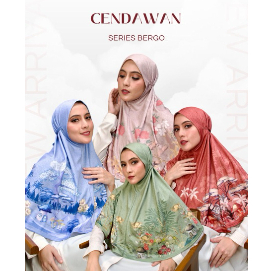 BERGO CENDAWAN | Jilbab Instan Bergo Maryam | Instan Baiti Premium Printing | Khimar Syari