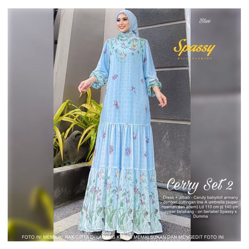 CERRY SET HIJAB BY SPASSY / GAMIS CERUTY LEBARAN MEWAH