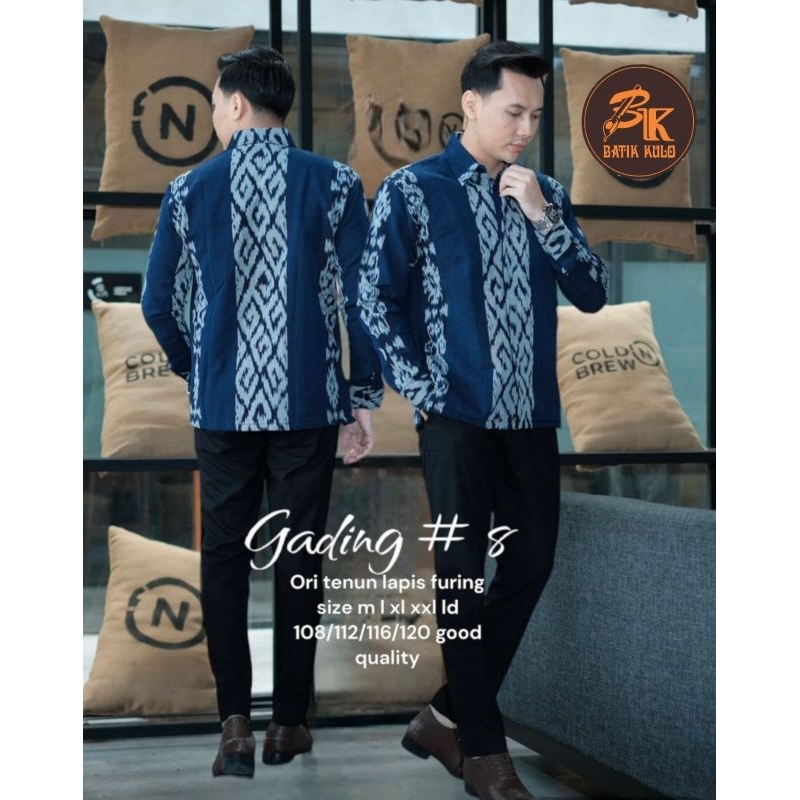 Baju Atasan Pria Kemeja Batik Tenun Troso Lengan Panjang