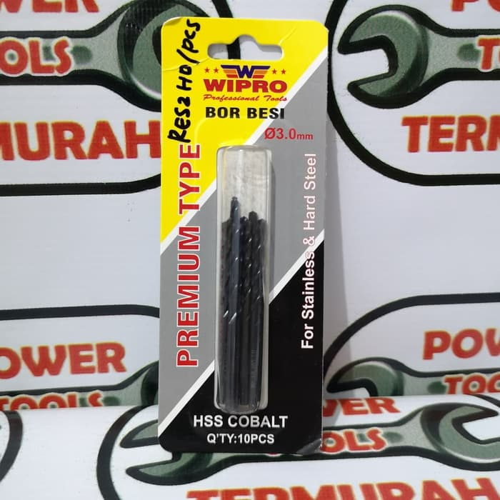 

Mata Bor Besi 3 mm Stainless HSS Cobalt WIPRO Hitam Stainless Steel