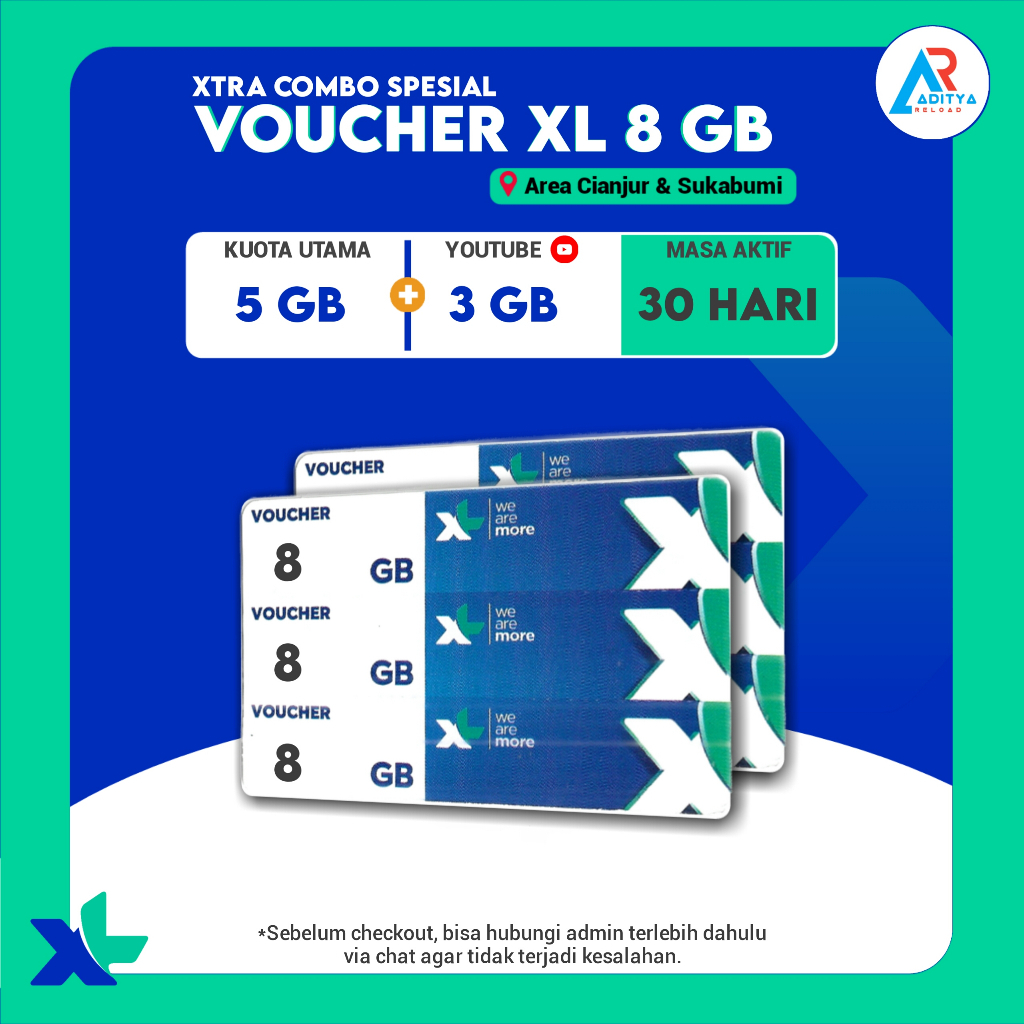 Voucher Kuota XL Xtra Combo Spesial 8GB 30Hari