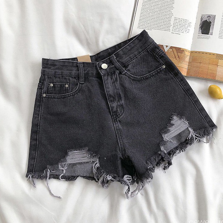 Penjualan TerbaikCOD Jeans boyfriend wanita hot pants jumbo celana jeans pendek sobek ootd korean st