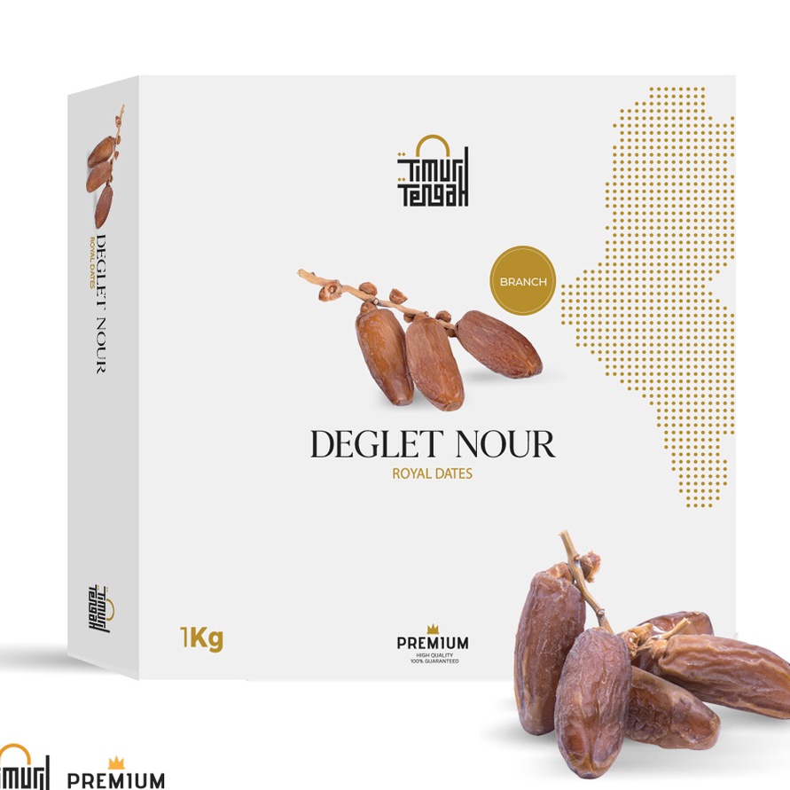 

Terlaris Timur Tengah Kurma Tunisia Tangkai 1kg Deglet Noor Premium Original High Quality