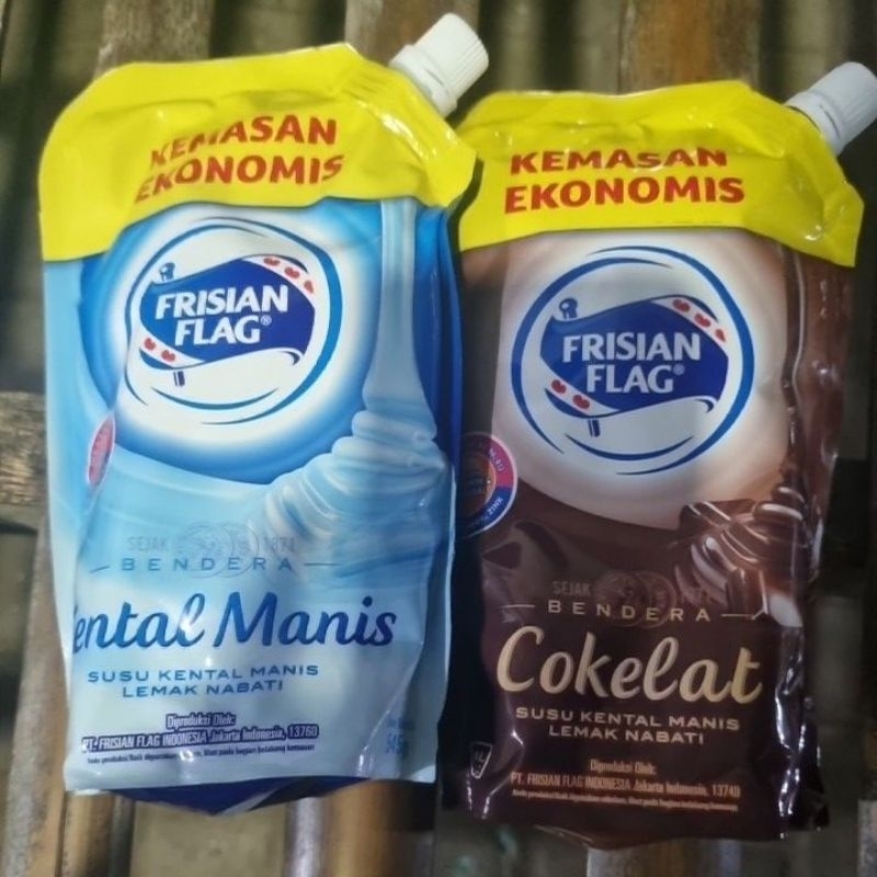 

Susu Kental Manis Bendera 545g kemasan Pouch Rasa Coklat dan Putih