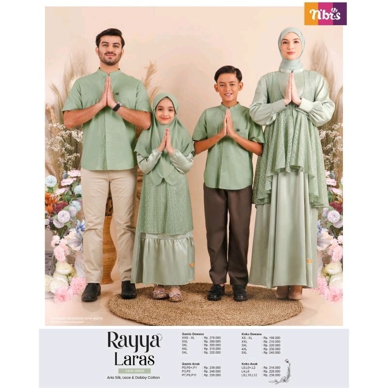 SARIMBIT LARAS SAGE GREEN NIBRAS COUPLE KELUARGA NIBRAS SARIMBIT NIBRAS LARAS SAGE GREEN