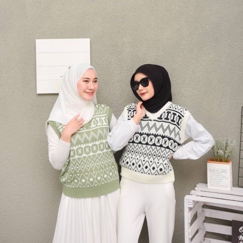 Monaco Rompi rajut wanita/Rompi rajut wanita korea style/Vest rajut oversize/Vest knit premium/Vest 