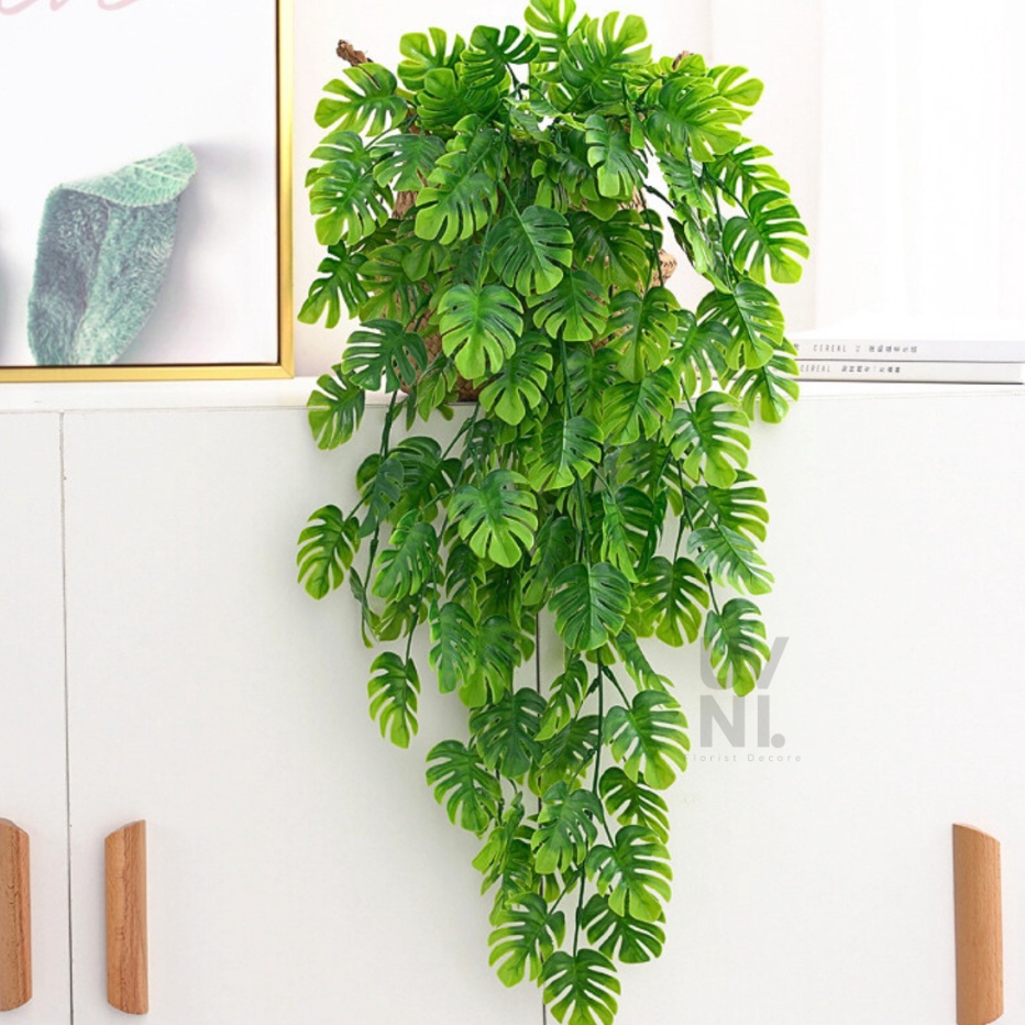 MEGA SALE DAUN MONSTERA JUNTAI PLASTIK DAUN RAMBAT MONSTERA ARTIFICIAL FLOWER DAUN RAMBAT DEKORASI D