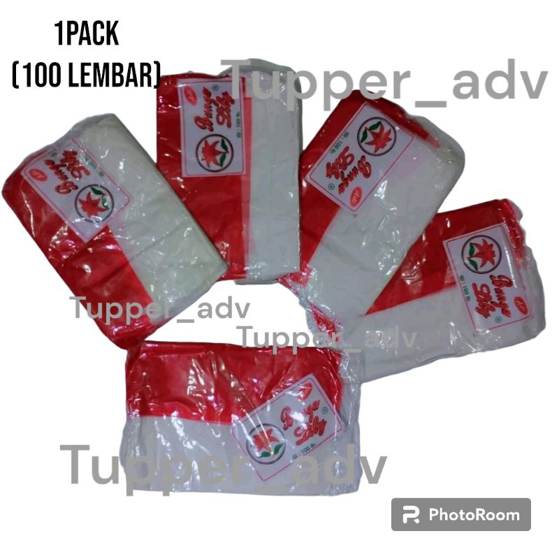 (isi 100Lembar) Perpack Bendera Plastik Merah Putih - Bendera Indonesia Plastik Isi 100 lembar
