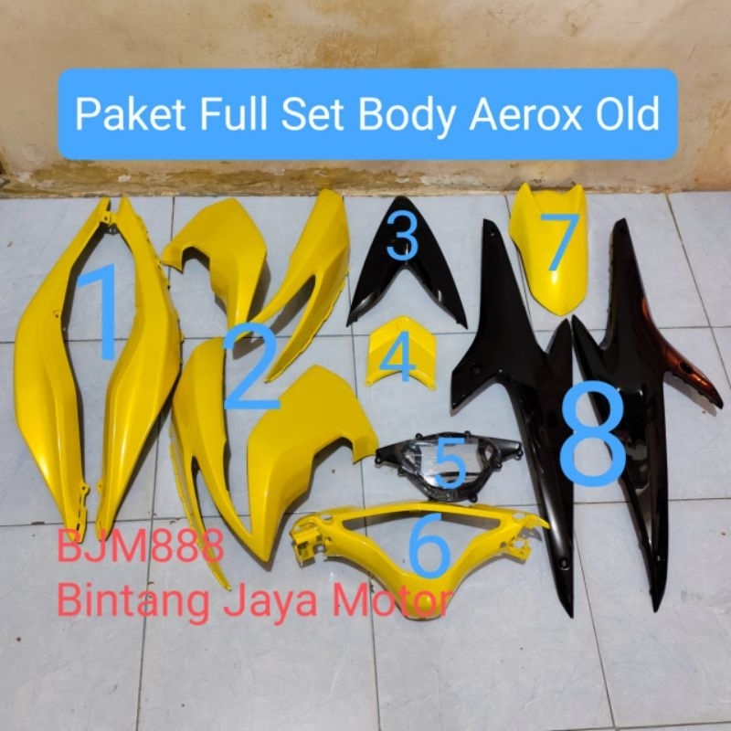 Full Set Body bodi Aerox Old 155 kuning hitam