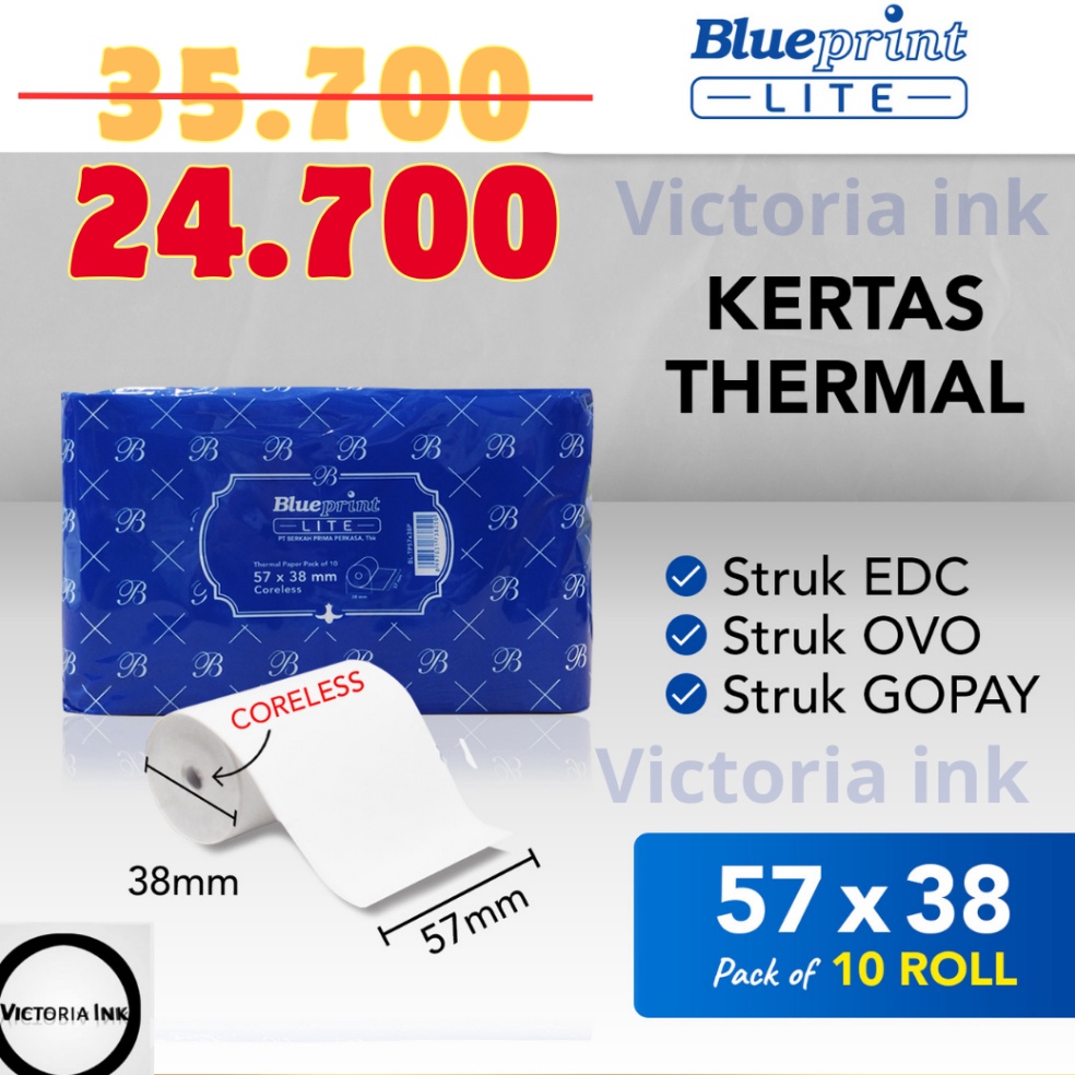 JTD238 MEN SALE Kertas Thermal Blueprint 57x38 5738 BP Lite 58 Kertas Thermal Printer Mini Thermal B