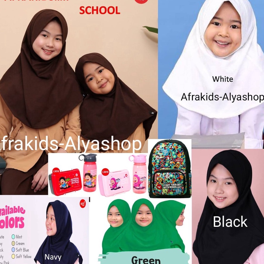 STAR PROMO Jilbab Afrakids Original Jilbab Anak Instant Jilbab Anak TK Hijab Anak TK