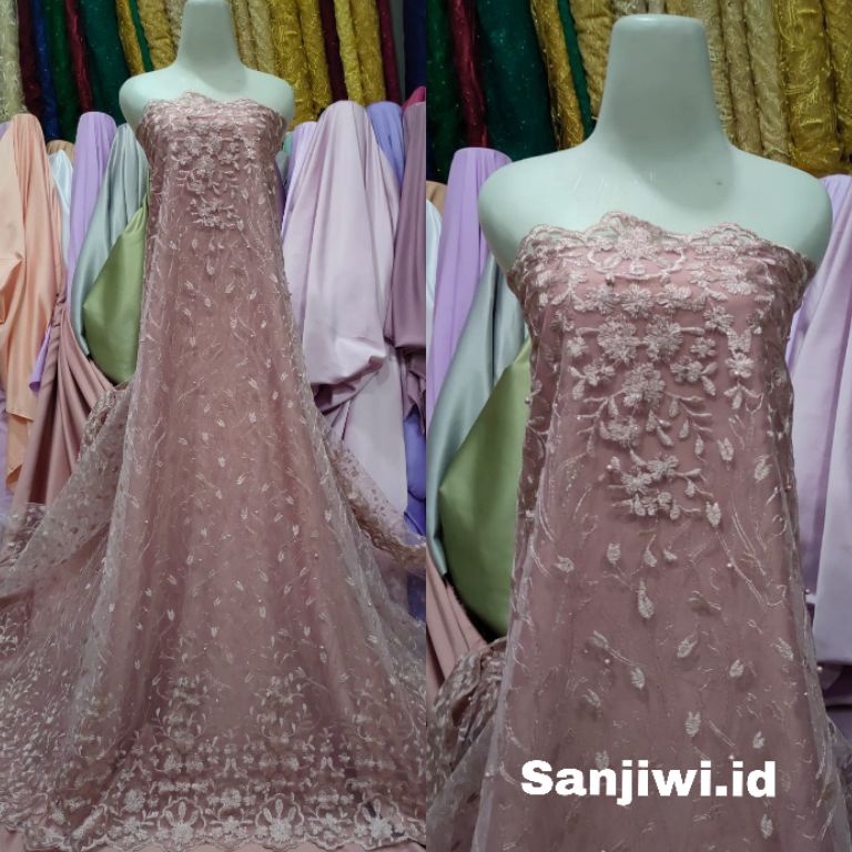 Prioritas Kain tile tulle brokat brukat mutiara  kain tile akar mutiara pinggiran  bahan brukat muti