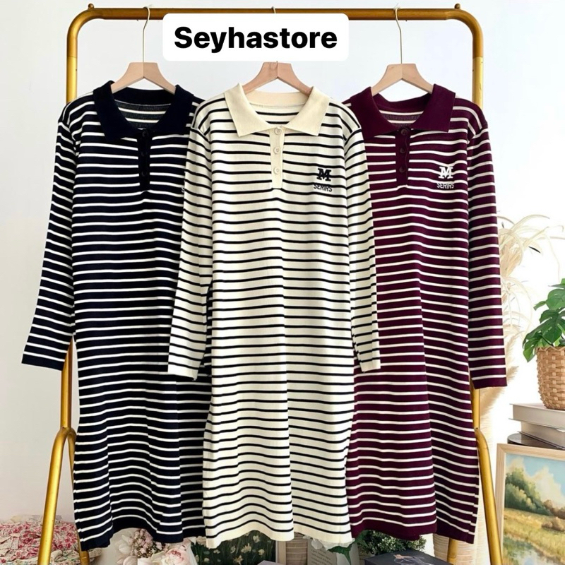 Seyhaofficial - Sasha Tunik Rajut Lengan Panjang - Baju Rajut Panjang Wanita Kancing Depan - Dress R