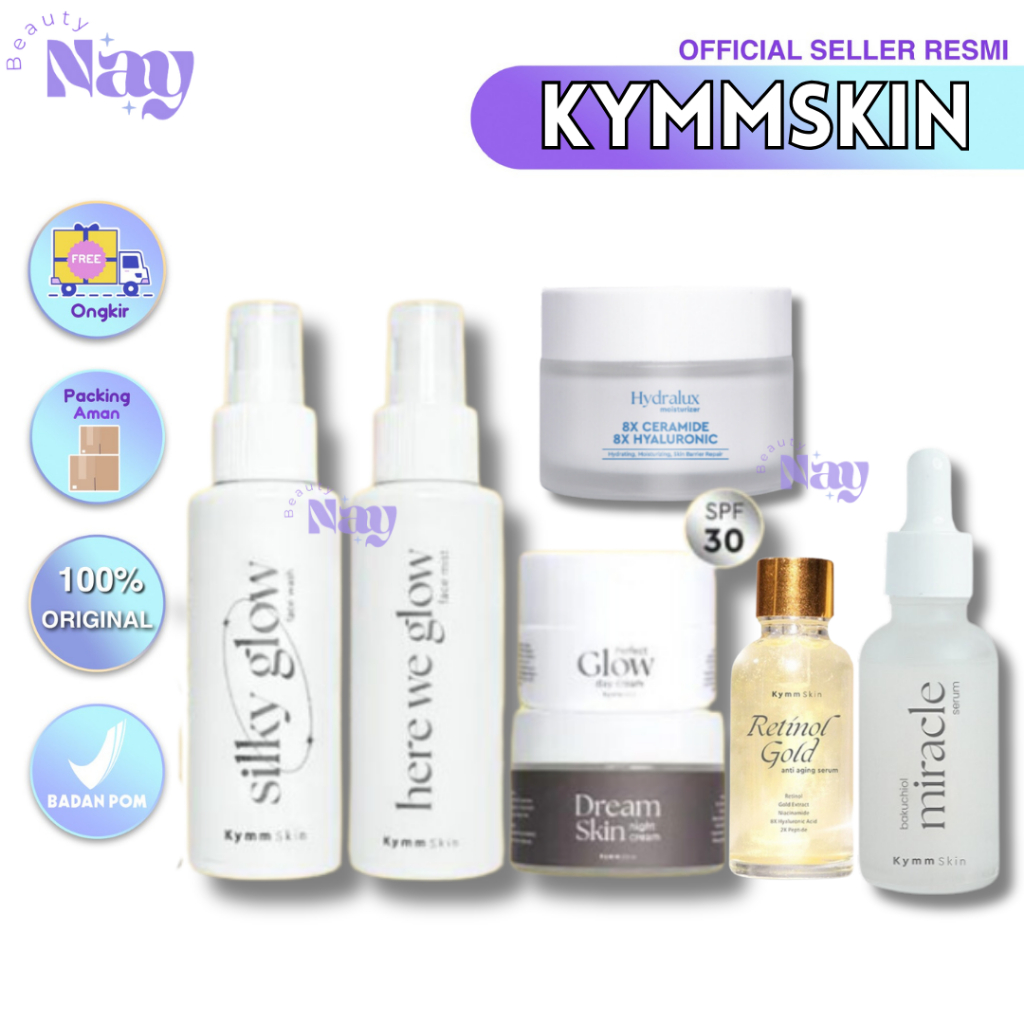KYMMSKIN EFFORTLESS SUNSCREEN SPF 50 BAKUCHIOL MIRACLE SERUM PERFECT GLOW DAY CREAM DREAM SKIN NIGHT