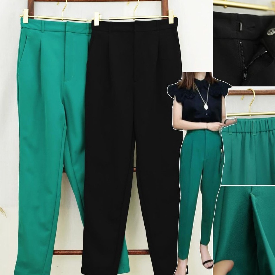 Big Sale RC275 GU By UNQ Women Highwaist Slim Trouser Pants