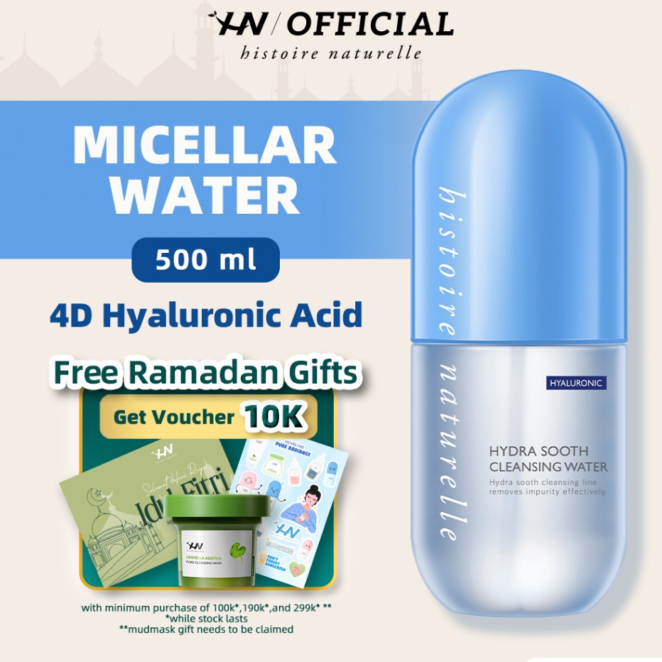55 COD Histoire Naturelle Hydra Sooth Cleansing Water Hyaluronic 5ml  Pembersih Makeup Wajah Micella