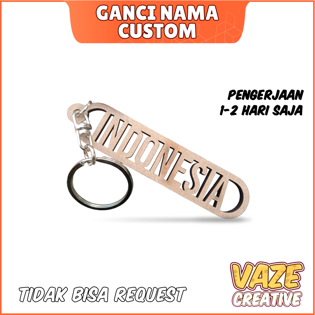 GANCI NAMA KEYCHAIN CUSTOM TULISAN GANTUNGAN KUNCI KAYU CUSTOM DESIGN GANTUNGAN KUNCI UKIR NAMA AKRI