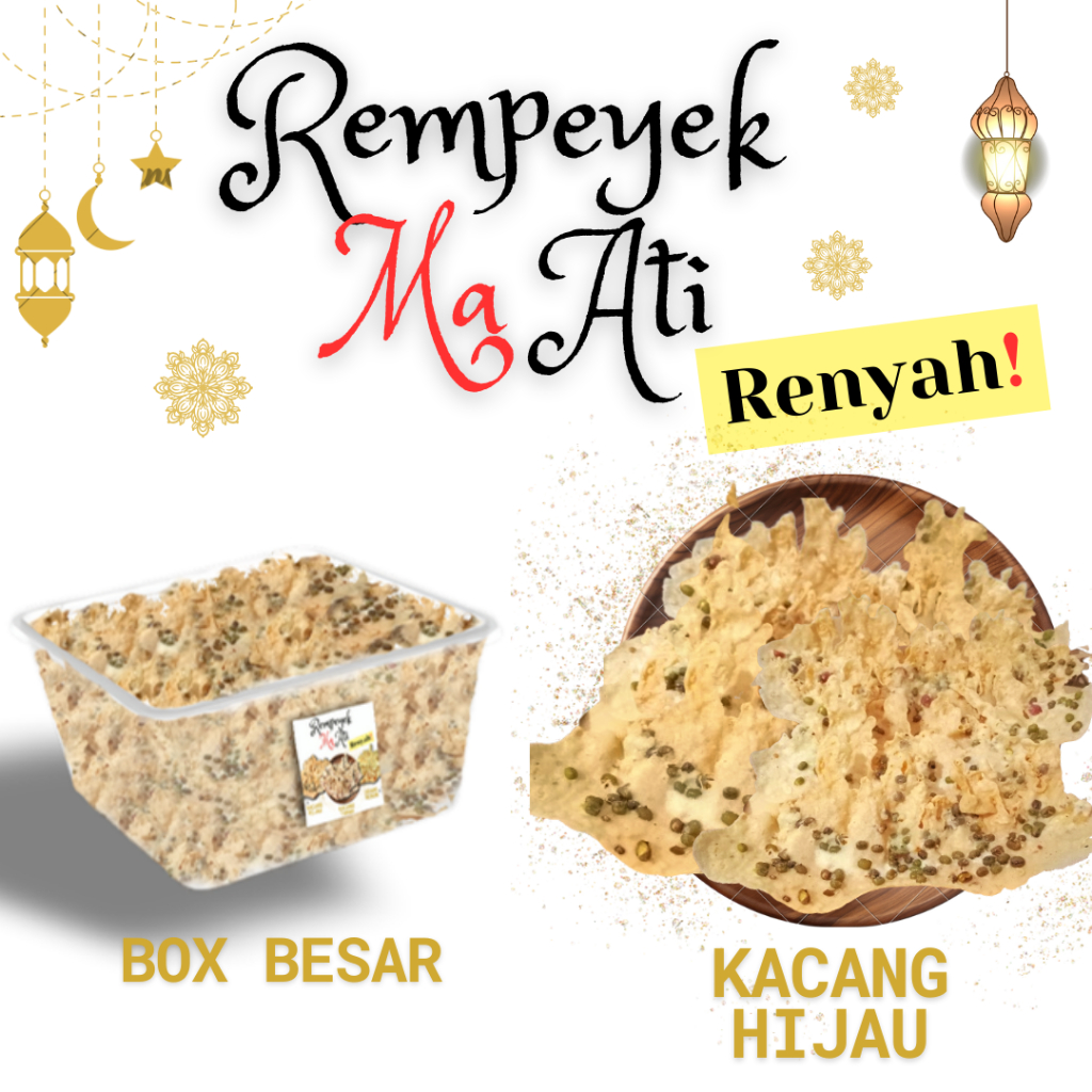 

Peyek / Rempeyek Ma Ati - Kacang Hijau - Box Besar