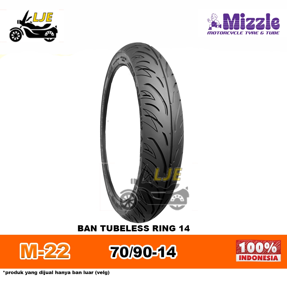 Ban Tubeless Mizzle 70/90-14 M22 Ring 14 - Ban Matic Ring 14 Tubeless