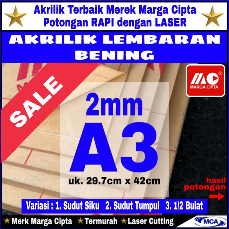 

UVP799 SALE AKRILIK lembaran 2mm A3 Akrilik bening Marga cipta Acrylic