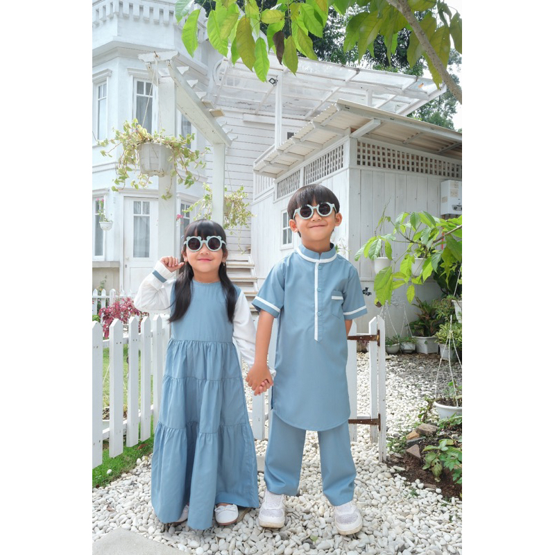 READY STOCK Nashwa dress annamlkids by atelier angelina, baju muslim anak perempuan dress, gamis set