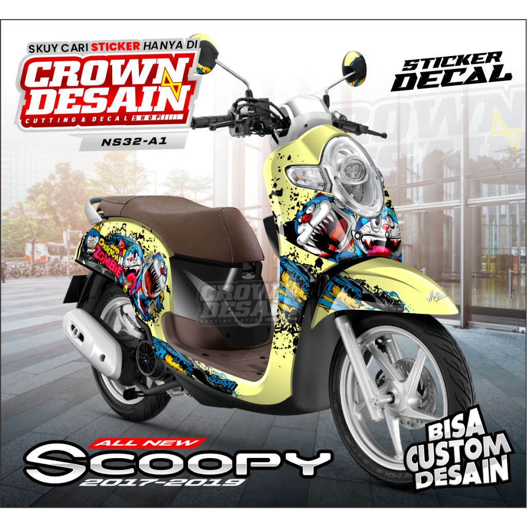 Decal All New Scoopy -Doraemon Zombie