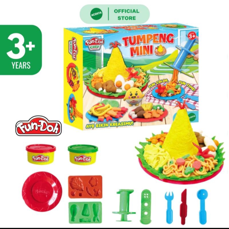 Mainan Anak FunDoh Nasi Tumpeng Mini / Mainan Platisin atau lilin