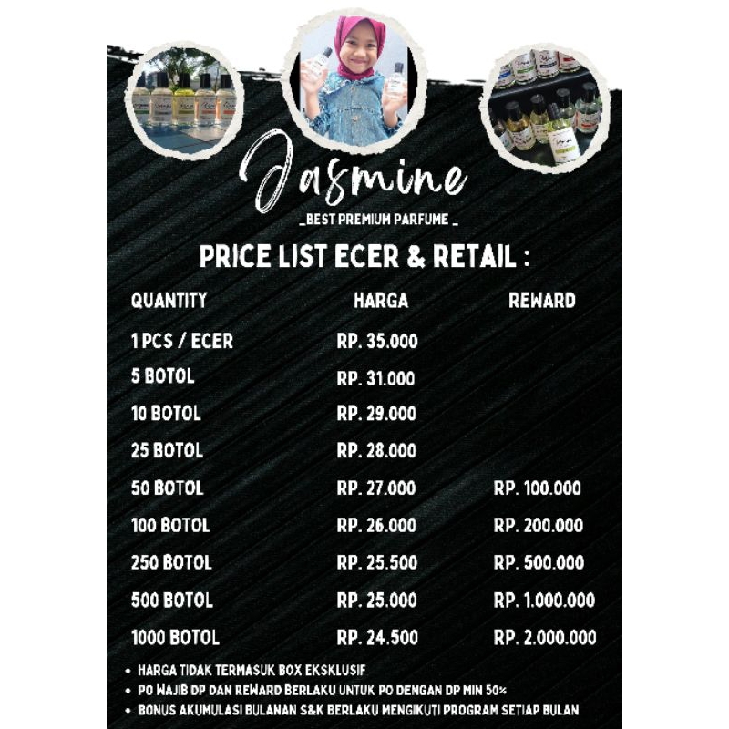 Jasmine premium Parfum ( paket reseller )